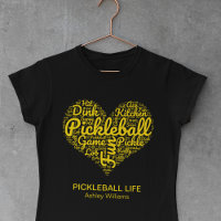 I Love Pickleball Word Art Typography Custom Text