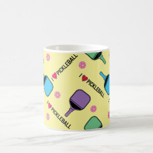 I love pickleballs on mellow yellow coffee mug