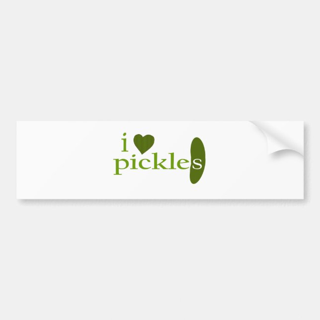 I Love Pickles Bumper Sticker (Front)