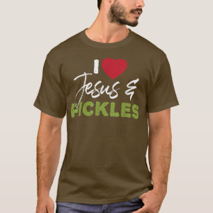 I Love Pickles & Jesus Pickle Vegetable Farming V T-Shirt