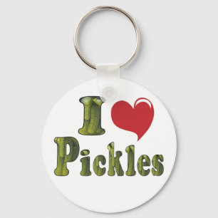 I Love Pickles Keychain