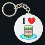 I Love Pickles Keychain<br><div class="desc">I Love Pickles - this cute and funny pickles design is perfect to show your fun side! It's sure to bring a smile to many faces!</div>