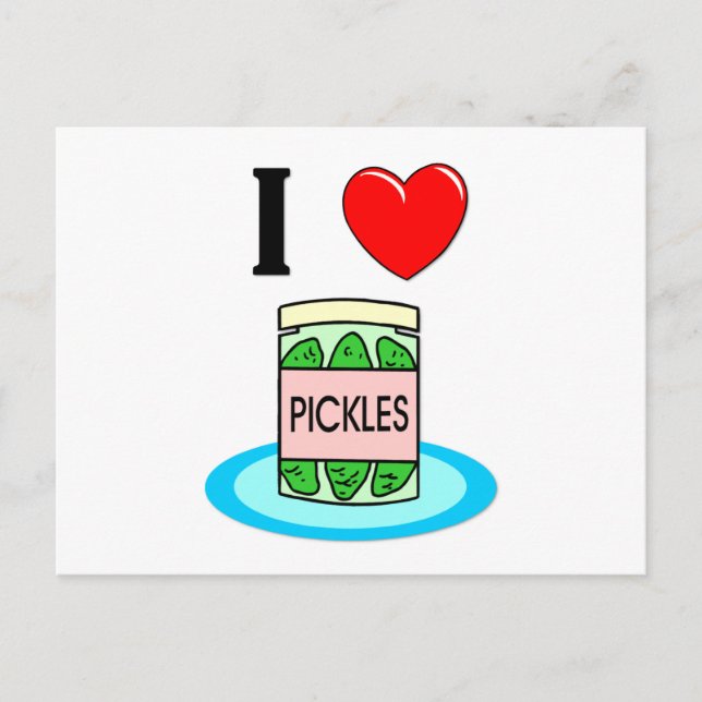 I Love Pickles Postcard (Front)