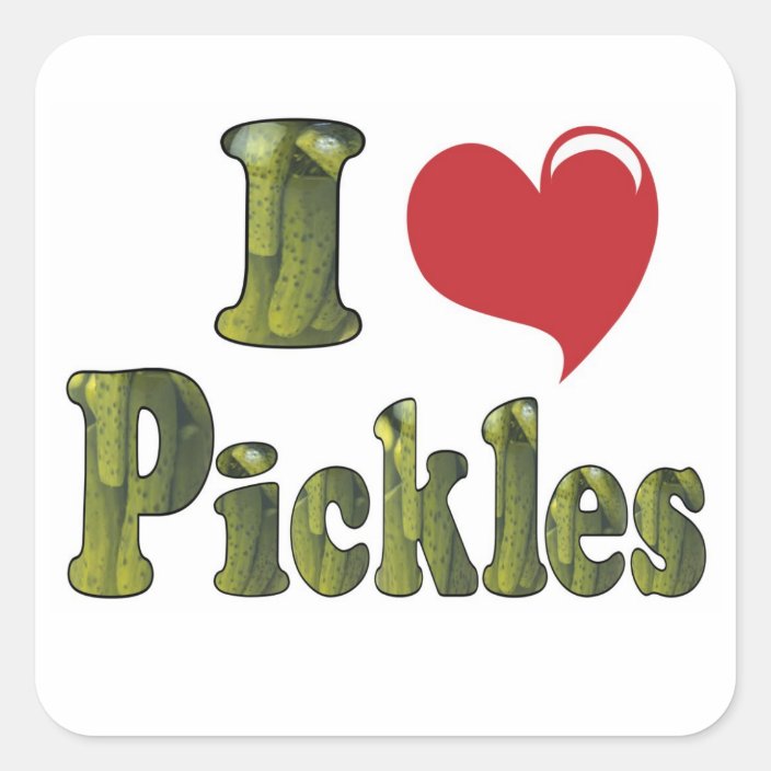I Love Pickles Square Sticker
