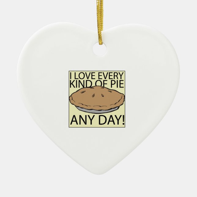I Love Pie Ceramic Ornament (Front)
