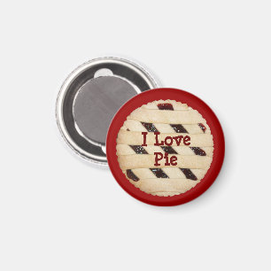 "I Love Pie" Lattice-Top Raspberry Pie/Tart Magnet
