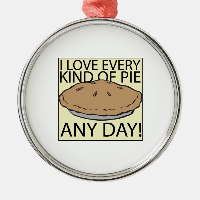 I Love Pie Metal Ornament (Front)