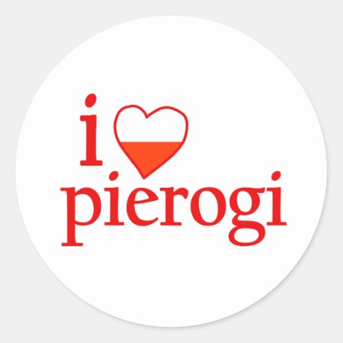I Love Pierogi Classic Round Sticker