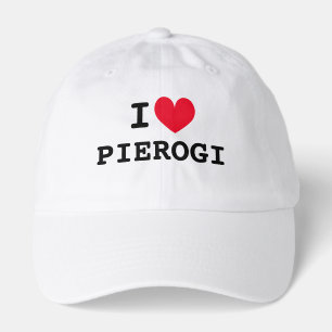 I love pierogi hat with big heart logo