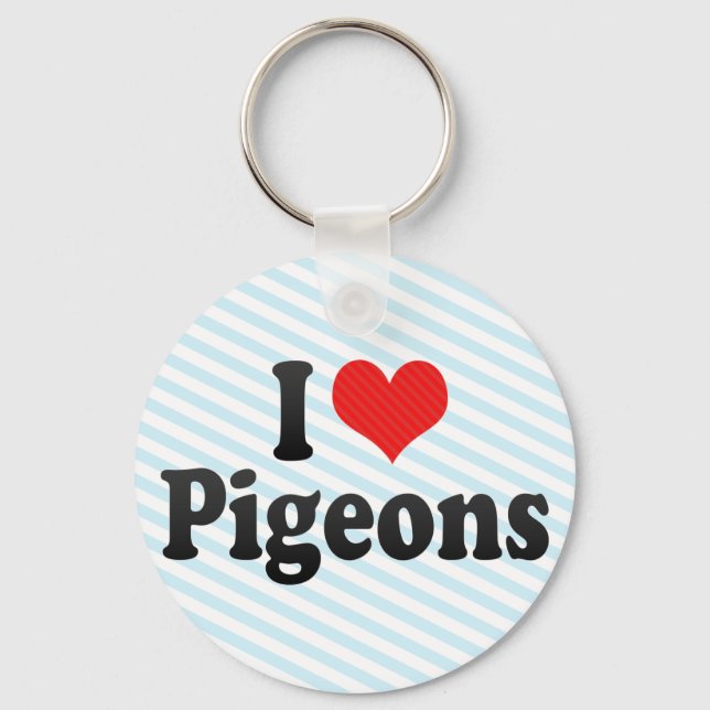I Love Pigeons Keychain (Front)