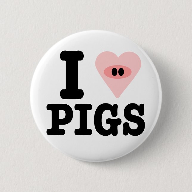 i love pigs button (Front)