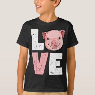 I Love Pigs Funny Pig Lover Farmer Women Farm Anim T-Shirt