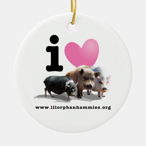 I LOVE PIGS Holiday Ornament