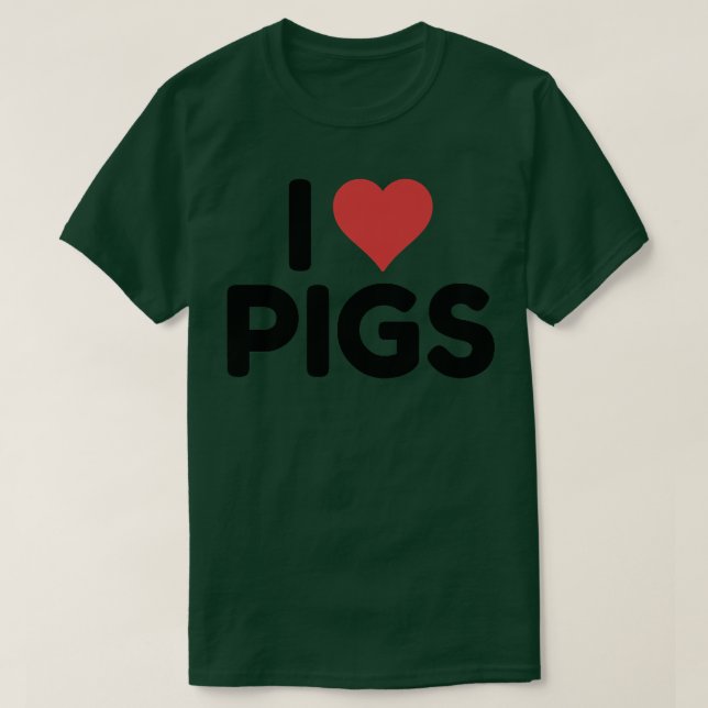 I Love Pigs Premium 3042  T-Shirt (Design Front)