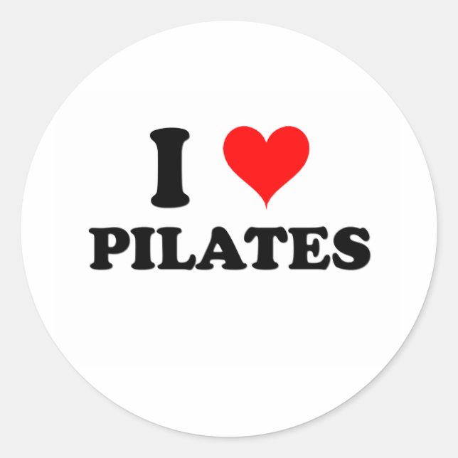 I Love Pilates Classic Round Sticker (Front)