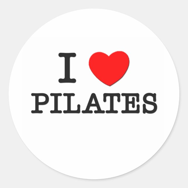 I Love Pilates Classic Round Sticker (Front)