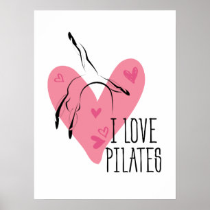 I LOVE PILATES Pilates Pose on Barrel Poster