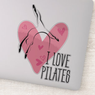 I LOVE PILATES Pilates Pose on Barrel Sticker