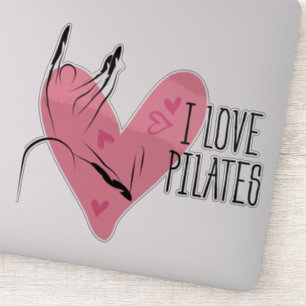 I LOVE PILATES Pilates Pose on Barrel Sticker