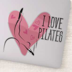 I LOVE PILATES Pilates Pose on Reformer Sticker