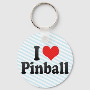 I Love Pinball Keychain