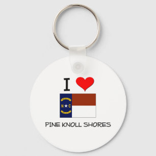 I Love Pine Knoll Shores North Carolina Keychain