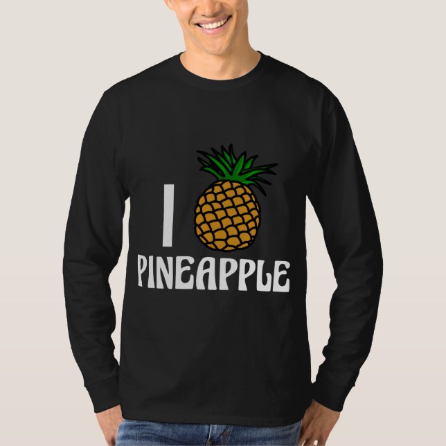 I Love Pineapple Cute Fruit T-Shirt (Front)