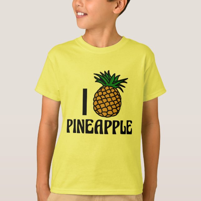 I Love Pineapple Summer Kids T-Shirt (Front)