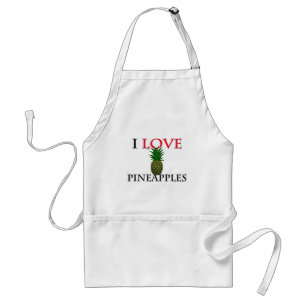 I Love Pineapples Adult Apron