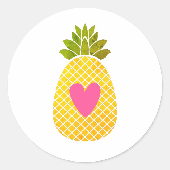 I love Pineapples Classic Round Sticker (Front)
