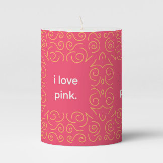 I love pink espresso mug pillar candle