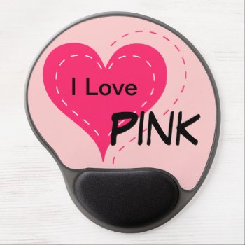 I Love Pink Mousepad by PinkGirlyThings at Zazzle
