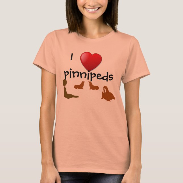 I Love Pinnipeds T-shirt Ladies Burnout Tee (Front)