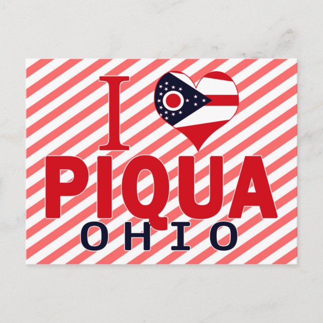 I love Piqua, Ohio Postcard (Front)