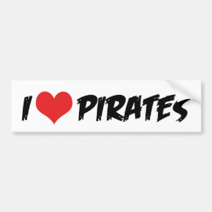 I Love Pirates Bumper Sticker