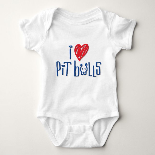 I Love Pit Bulls Baby Bodysuit (Front)