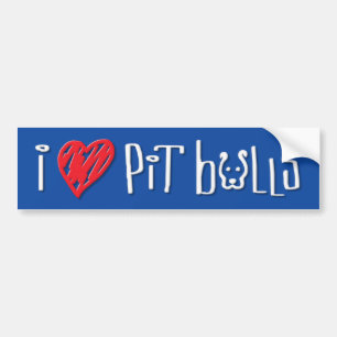 I Love Pit Bulls Bumper Sticker