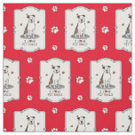 I Love Pit Bulls (lt brindle white 3) Fabric