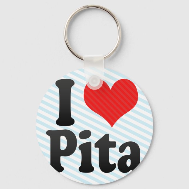 I Love Pita Keychain (Front)