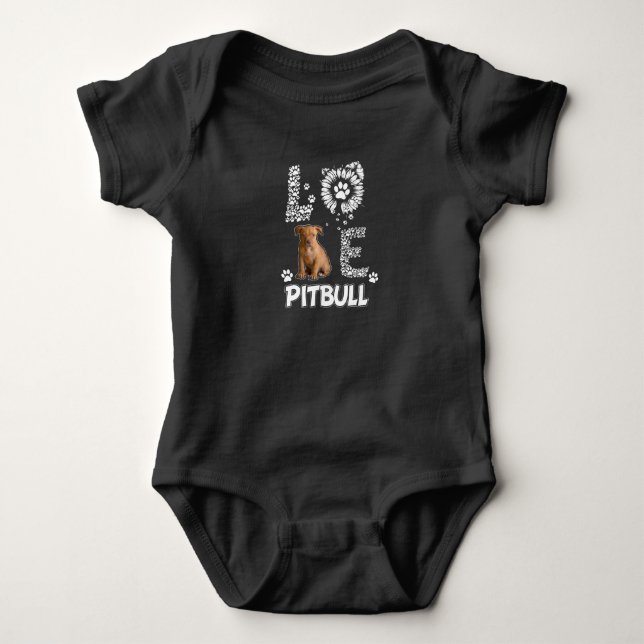 I love Pitbull dogs Baby Bodysuit (Front)
