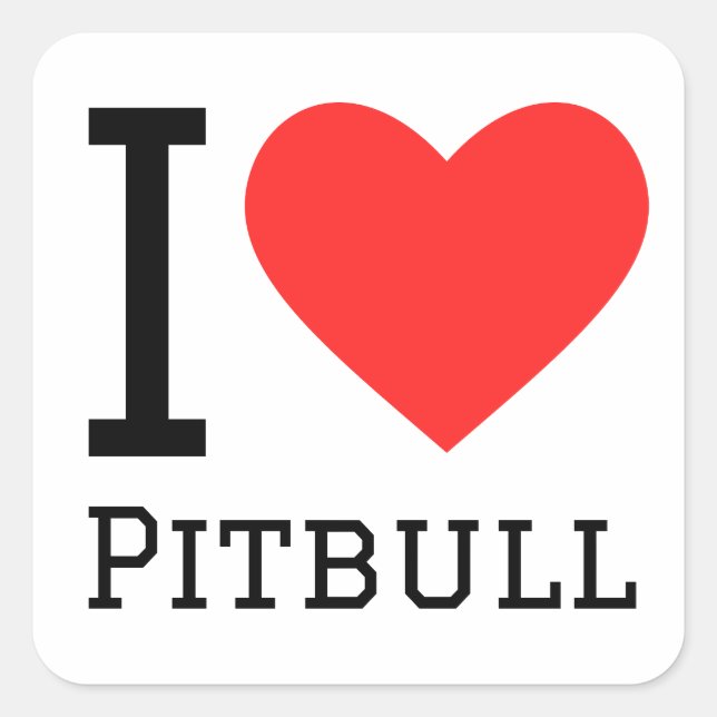 I love pitbull square sticker (Front)