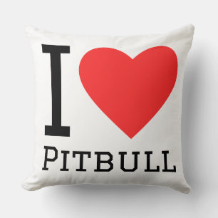 I love pitbull throw pillow