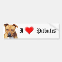 I Love Pitbulls bumper sticker