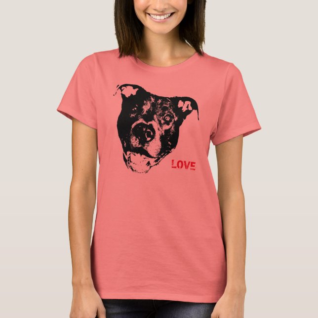 I Love Pitbulls Logo Design - Cool Trendy & Hip T-Shirt (Front)