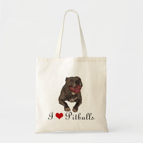 I Love Pitbulls Tote Bag
