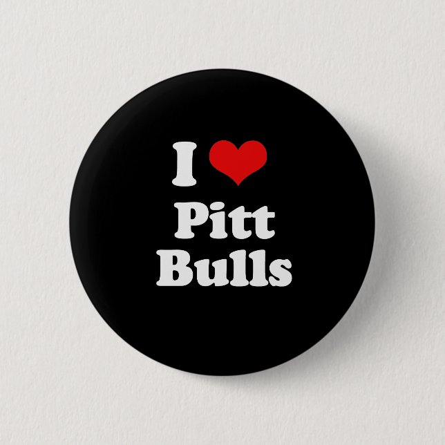 I Love Pitt Bulls Button (Front)
