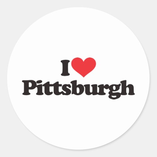 I Love Pittsburgh Classic Round Sticker