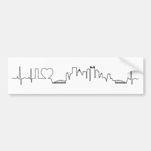 I love Pittsburgh in an extraordinary ecg style Bumper Sticker