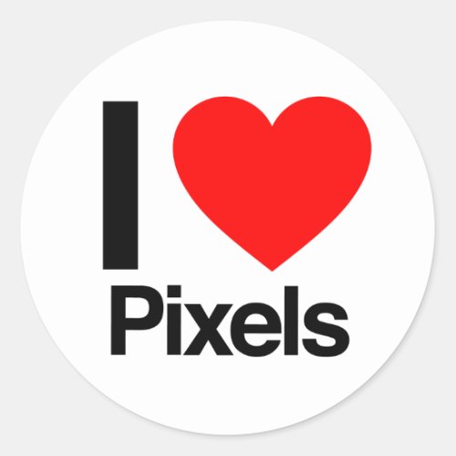 i love pixels classic round sticker