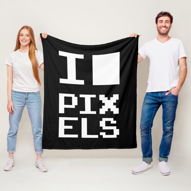 I Love Pixels Fleece Blanket (In Situ)